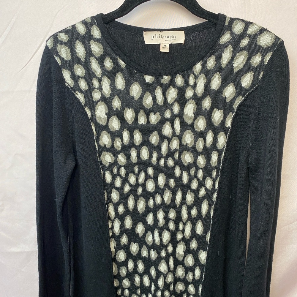 Philosophy Republic Clothing Medium Sweater Dress Knit Leopard Print - Picture 4 of 14